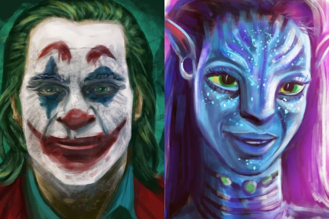 I will make a digital portrait in a realistic oil painting style