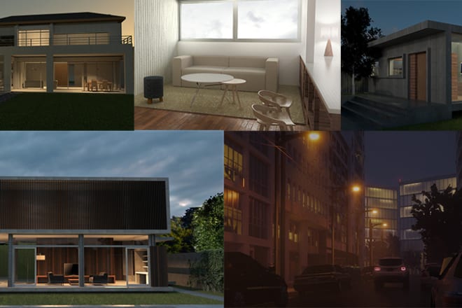 I will make a realistic architectural render with vray and sketchup