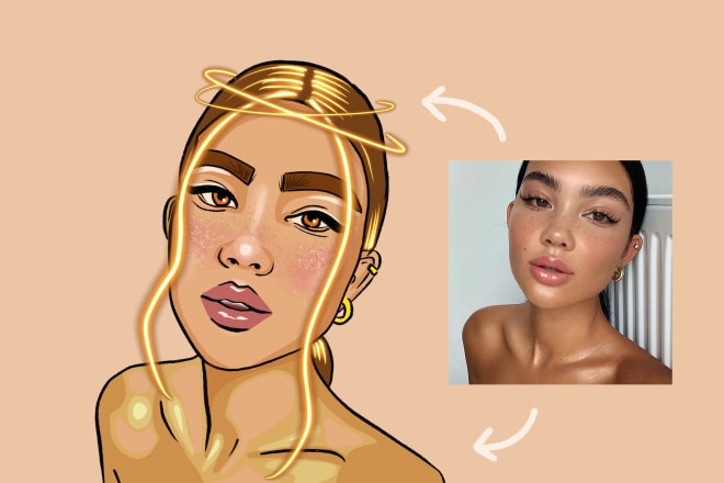 I will make a trendy instagram cartoon for you