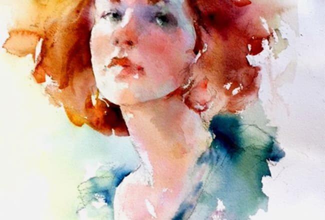 I will make abstract watercolor portrait painting illustration