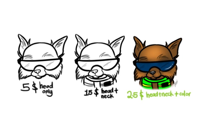 I will make an outline cartoon your pet