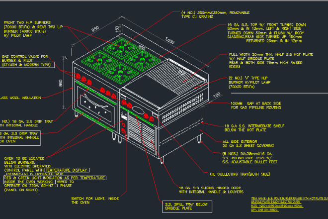 I will make commercial kitchen or steel equipment shop drawing