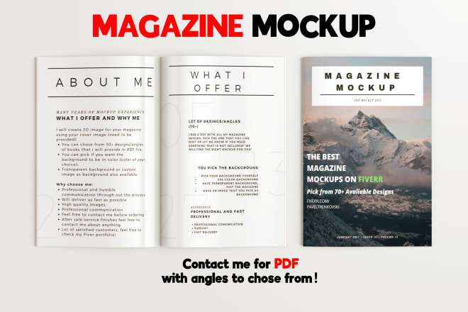 I will make magazine mockup using your image