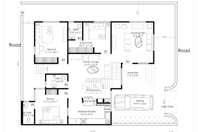 I will make professional architectural drawings