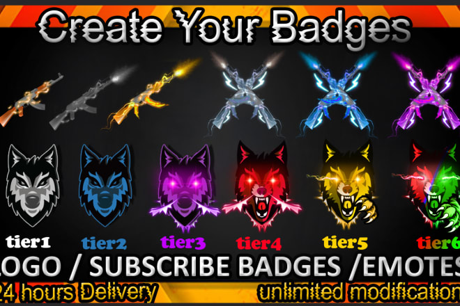 I will make twitch emotes, twitch badges and twitch sub badges