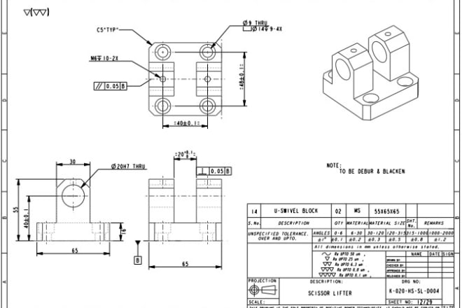 I will manufacturing drawing 2d drafting engineering drawing