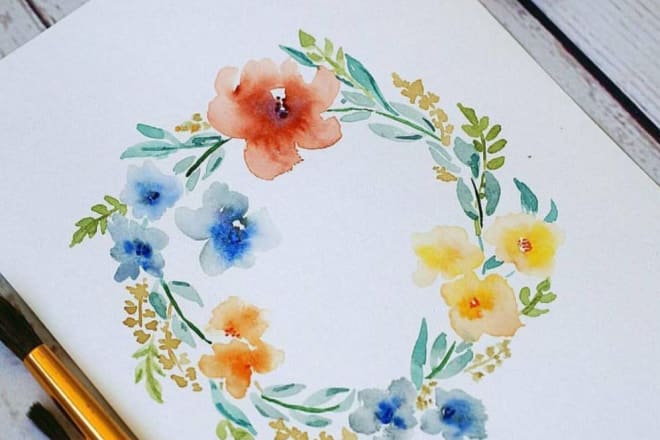 I will paint a watercolor card, invitation or background for your social media