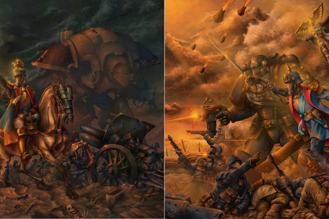 I will paint warhammer themed illustration