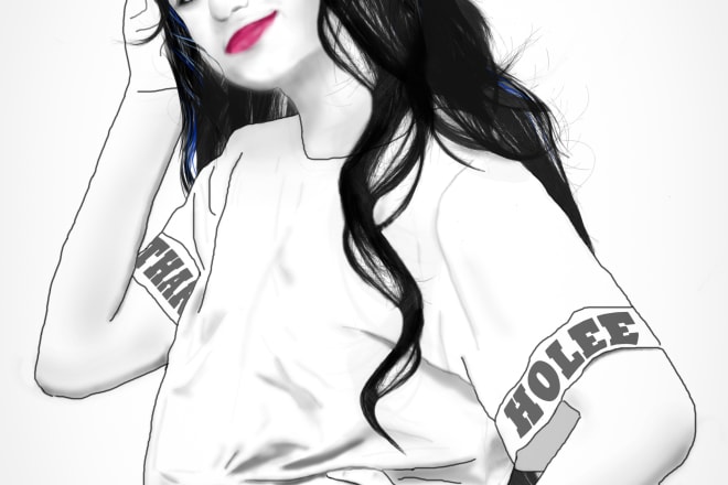 I will portrait by hand with ps or ai