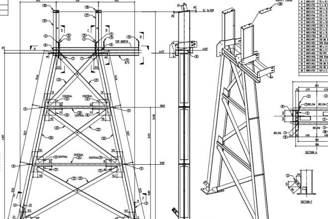 I will produce structure shop drawings 3d model nc data for you