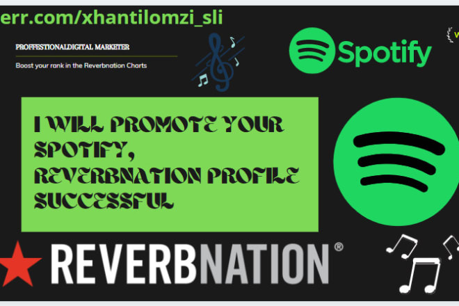 I will promote spotify music, reverbnation music promotion successfully