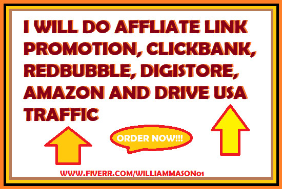 I will promote your affiliate link,clickbank,redbubble,digistore,amazon get usa traffic
