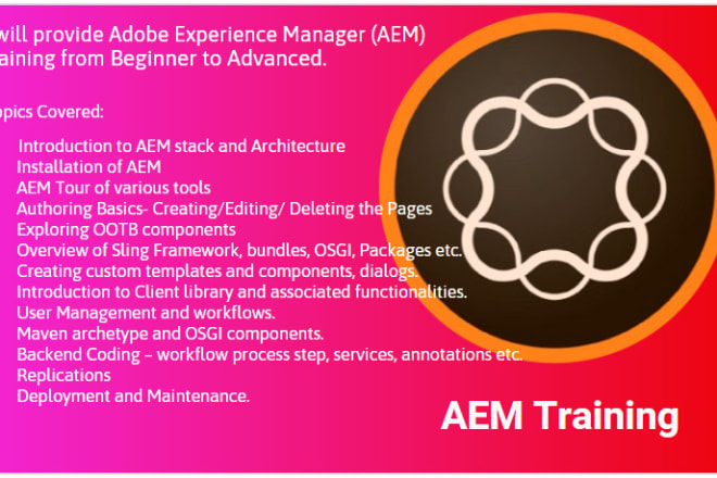 I will provide aem training from beginner to advanced