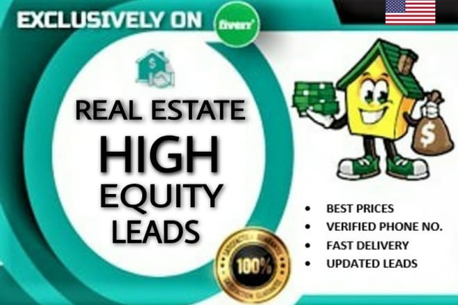 I will provide motivated high equity real estate leads with skip tracing