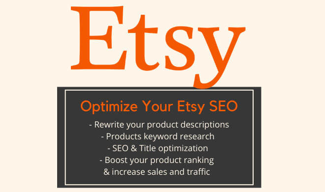 I will rewrite your etsy shop SEO, descriptions, keywords, titles