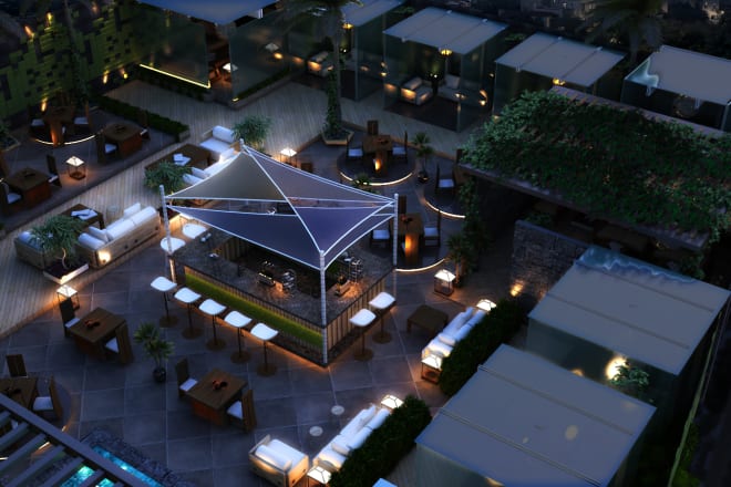 I will roof top garden max file ready for render