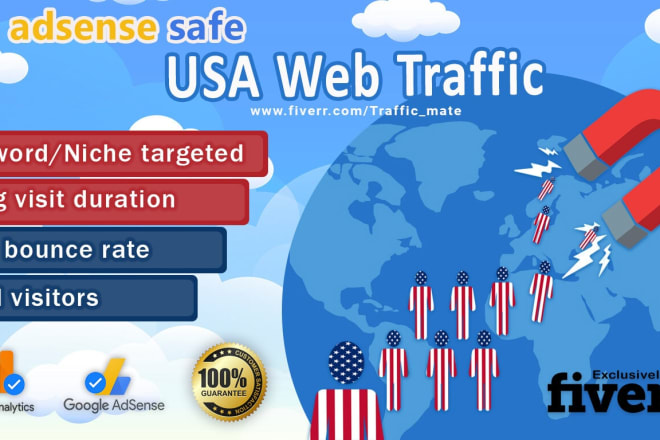 I will send adsense safe, keyword targeted, USA organic traffic