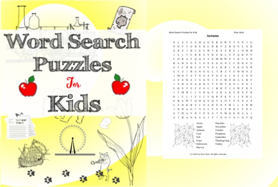 I will send you 25 fun word search puzzles for kids