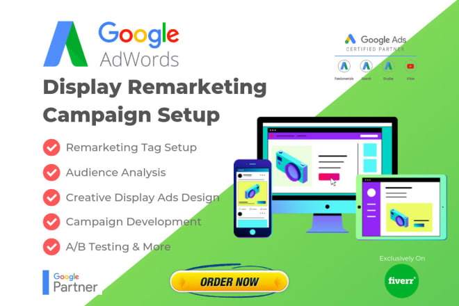 I will setup google ads adwords display remarketing campaign