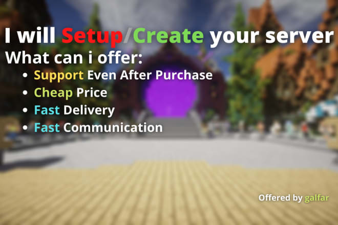 I will setup or create minecraft server