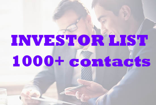 I will share the ultimate investor list to raise money