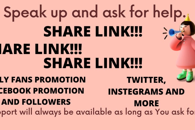 I will shoutout and share link to 150m USA, UK facebook, instagram, onlyfans users