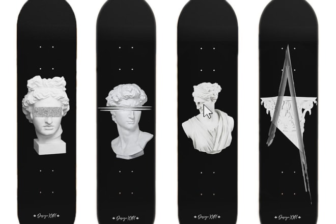 I will skateboard graphic design art