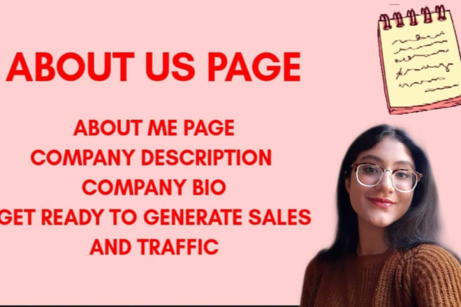 I will write an about us page and bio for your company