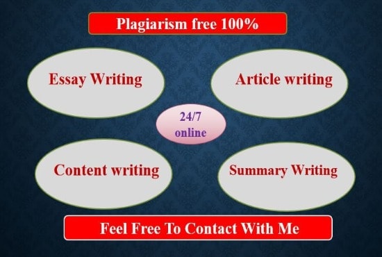 I will write an essay, summary, content, report and article
