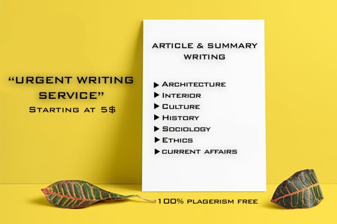 I will write articles and blogs on architecture, interior and history