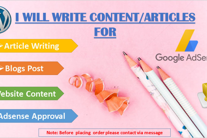 I will write articles for google adsense approval