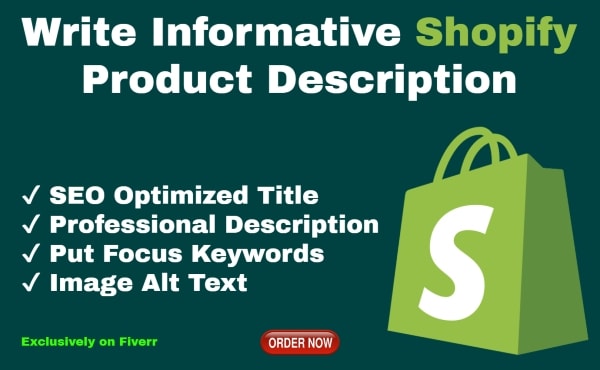 I will write persuasive shopify product description and SEO listing