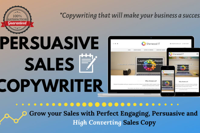 I will write sales copy using persuasive copywriting techniques