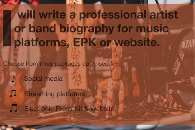 I will write your artist or band biography for music platforms and media