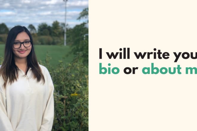 I will write your author bio or about me