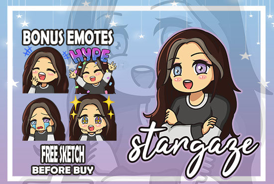 I will create the best cute cartoon logo character for the streamer