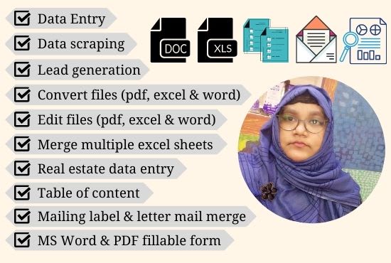 I will do perfect data entry, web scraping and convert files