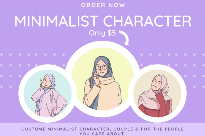 I will turn your photos intro minimalist cartoon characters