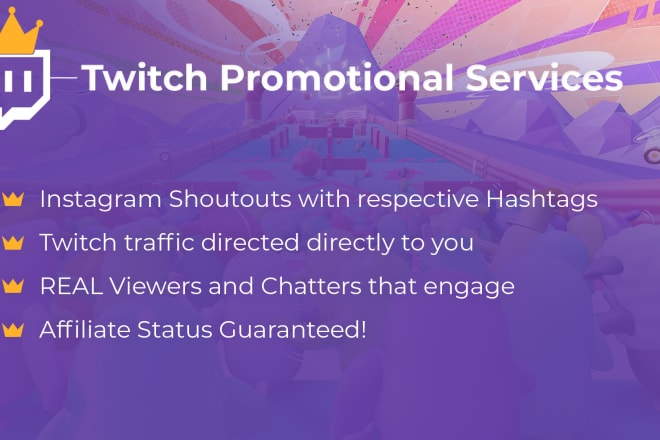 I will twitch promotions with social media packages and guaranteed affiliate package