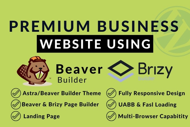 I will create a responsive wordpress website using beaver builder, brizy pro