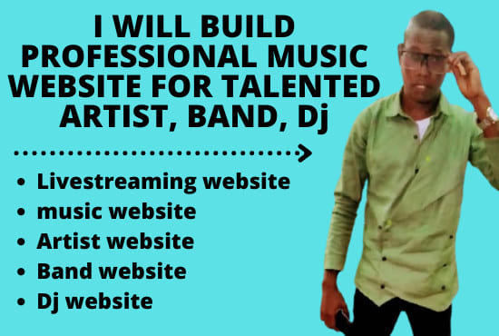 I will build a professional music website for talented artist, band, dj